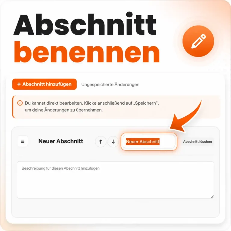 Abschnitt benennen